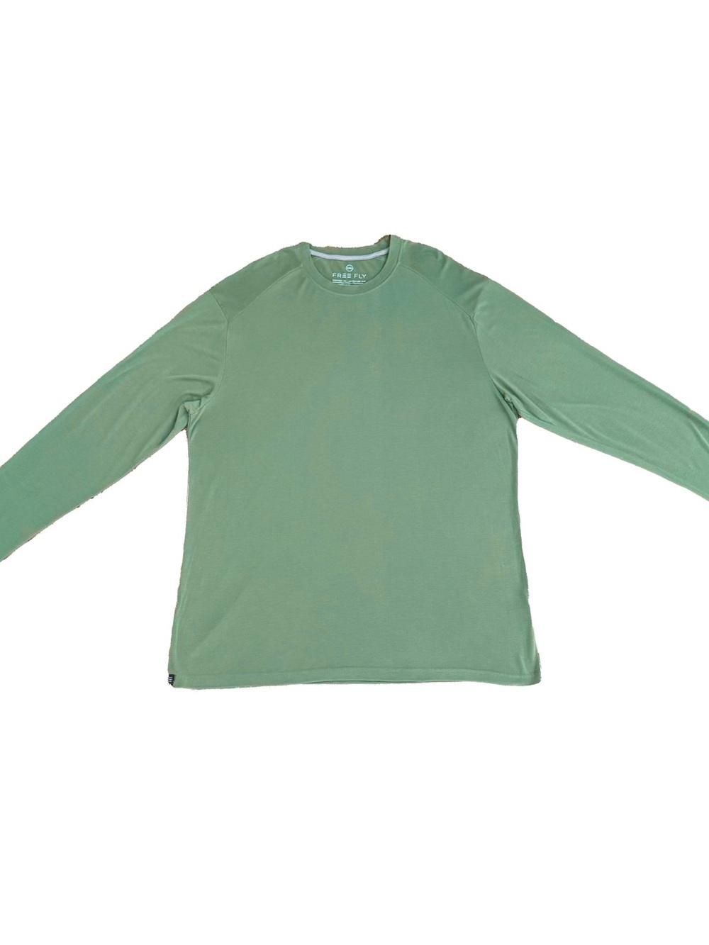 Free Fly palm green bamboo blend lightweight long sleeve crew neck mens t 2XL